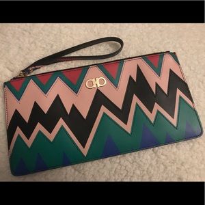 Salvatore Ferragamo Zig Zag Zipper Pouch